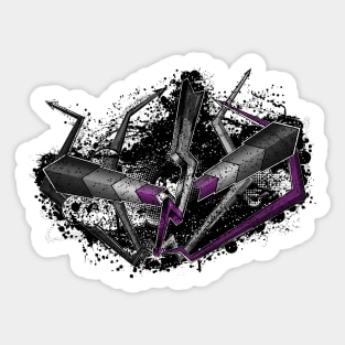 Grunge Graffiti Asexual Lightning and Arrows Sticker